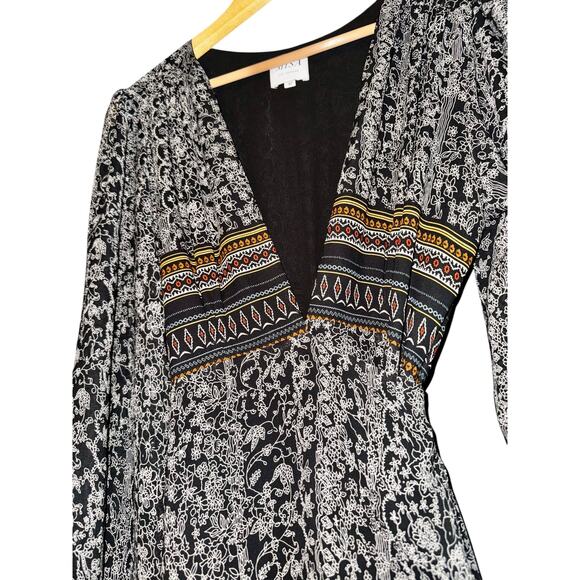 Misa Los Angeles Emilia Floral Patter Wrap Dress High Low Midi Medium Boho Sexy - Picture 5 of 9